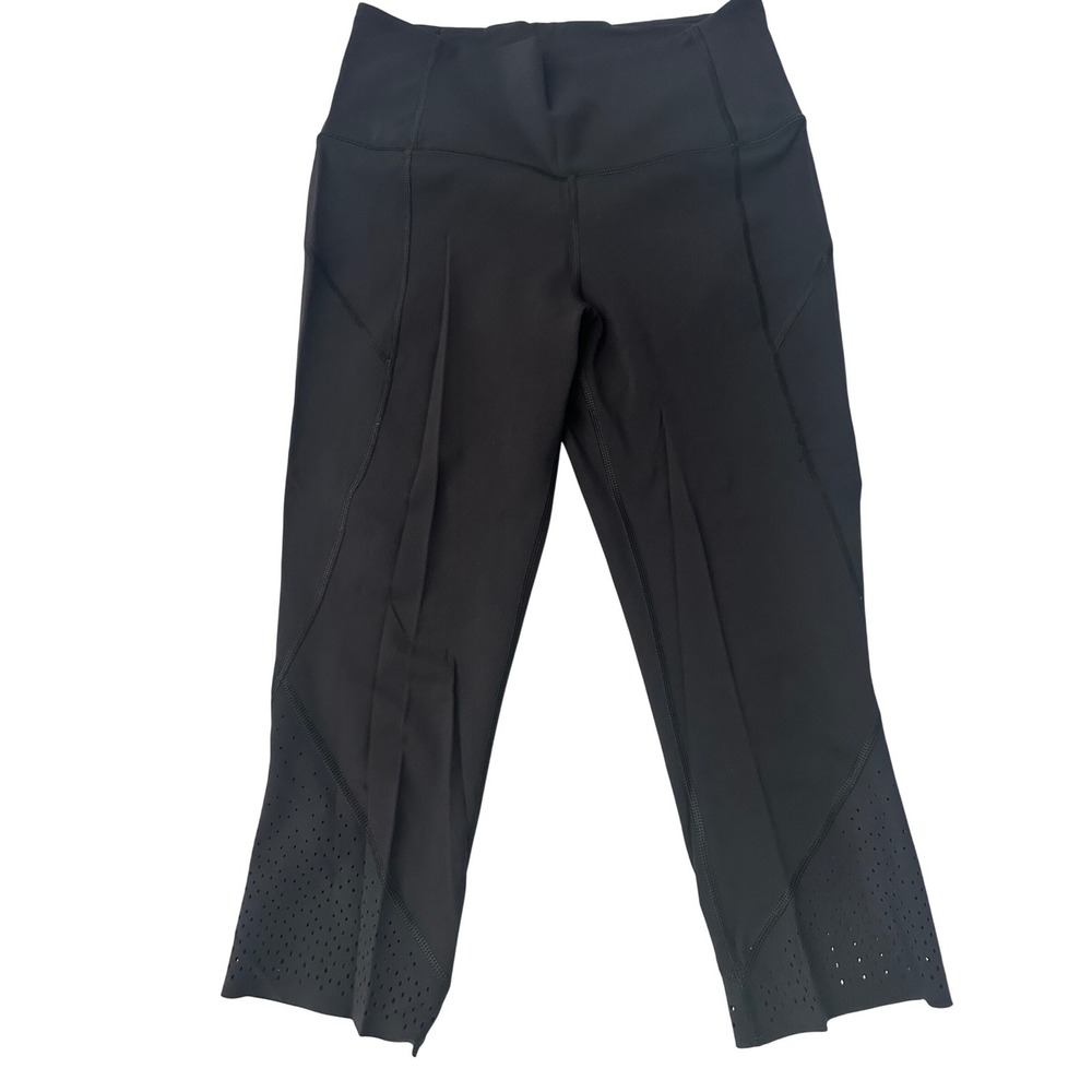 Lululemon Black Laser-Cut Cropped Leggings Size 8